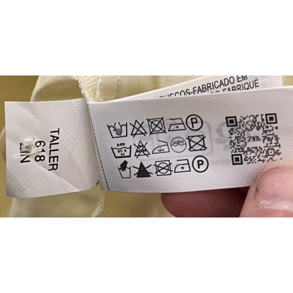 Zara Womens Poplin Shirt Dress Medium M Light Yellow Button Front 2946/479 NWT - Picture 13 of 16